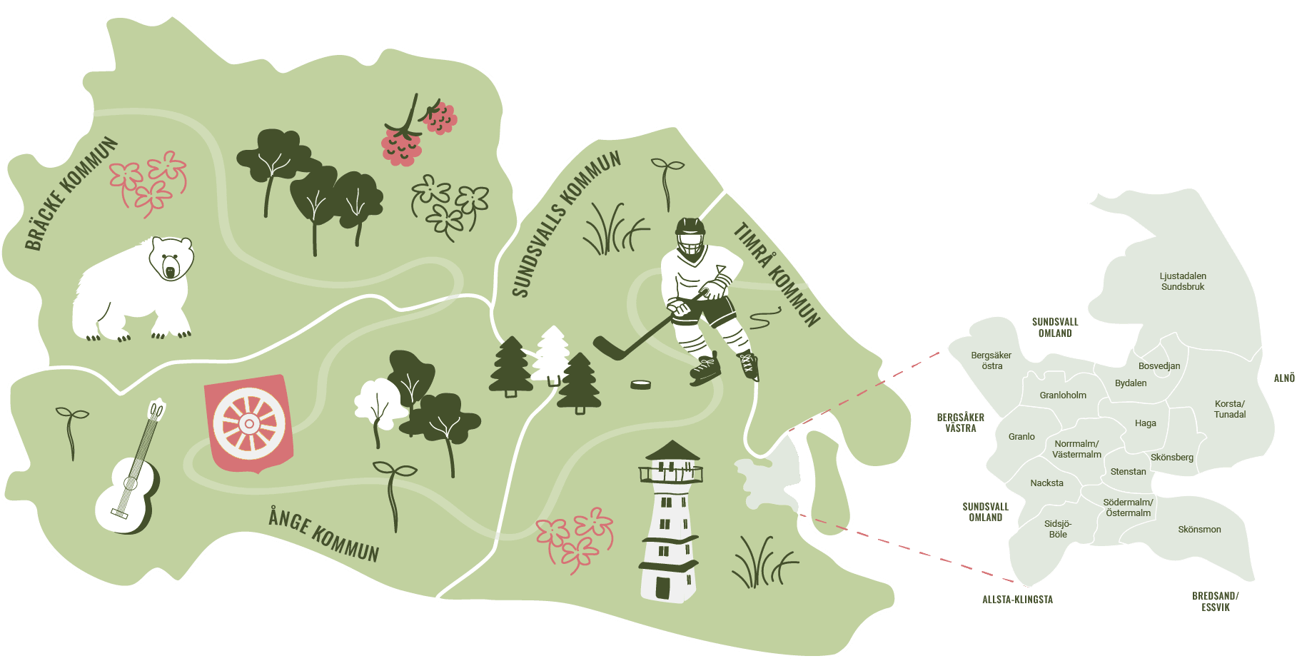 Leader-Mittland_karta_la╠ègupplo╠êst Bild över landsbygden i Ljustorp.